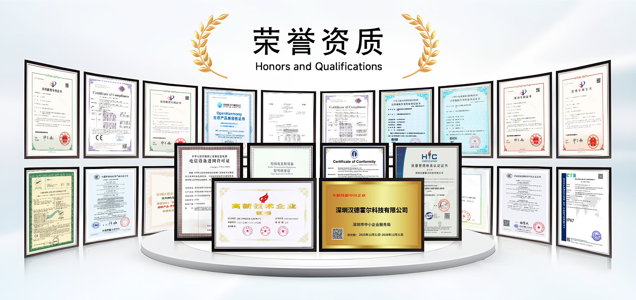汉德物联荣誉与资质